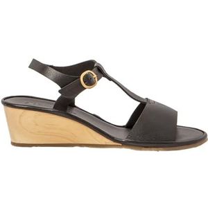 El Naturalista - N853 Gaia - Leren Sandalen - Zwart - 3 tot 5 cm Hakhoogte - Gesp