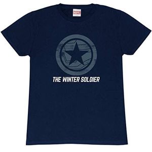 Marvel The Falcon And The Winter Soldier Der Winter Soldier Logo Vriendje fit t-shirt, Vrouwen, S-5XL, Marine, Officiële Koopwaar