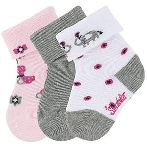 Sterntaler Baby - meisjes babysokken. 3-pack olifant sokken, per pak groen (lichtgroen 200), (fabrieksmaat:, wit (wit 500), 6-9 Maanden