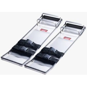 VEVOR Betonknieplanken van roestvrij staal, 697 x 205 mm, betonglijders, knieplanken voor beton, betonkniebeschermers, paar beweegbare glijders, met plankriemen voor cement- en betonveredeling