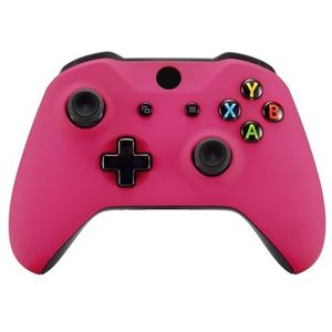 eXtremeRate Rood Roze Voorplaat Cover, Soft Touch Behuizing Shell Case, Comfortabele Soft Grip Vervangingskit voor Xbox One X S Controller - Controller NIET Inbegrepen