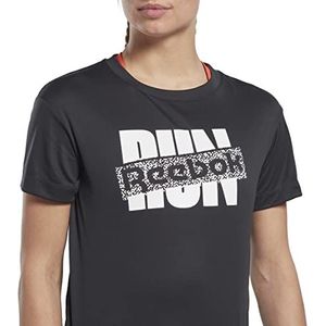 Reebok Dames Run SW Graphic Tee T-shirts, NGHBLK, S