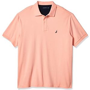 Nautica Klassiek fit poloshirt met korte mouwen voor heren, effen, zacht katoen, Koraal Zand, 3XL tall