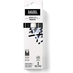 Liquitex 3699242 Professional Paint Marker Set - 3 fijne acrylmarkers van kunstenaarskwaliteit, lichtecht - Fine Set 3 x 2mm, Essential