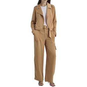DKNY Dames lange mouwen Contrast Stitch Moto Jacket, Tawney, X-Large, Tawney, XL