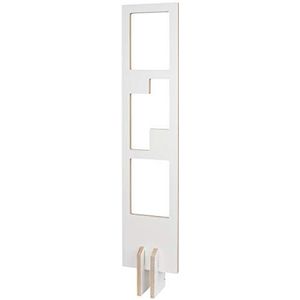 Tojo Lesestoff I Moderne boekenkast, smal houten wandrek in de kleur wit, zwevend designrek voor woonkamer, kantoor of hal, 25 x 12,9 x 105 cm