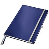 Leitz A4 notitieboek, 80 vellen, hardcover, incl. 2 bladwijzers, stijl gelinieerd titaniumblauw.