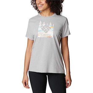 Columbia Dames Sun Trek T-shirt met korte mouwen en grafisch T-shirt, Columbia grijs Heather, Gem Skyscape, XL, Columbia Grijze Heather, Gem Skyscape, XL