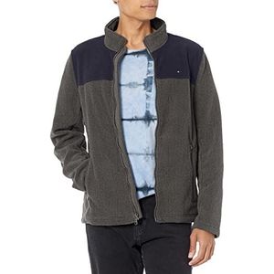 Tommy Hilfiger Heren Classic Zip Front Polar Fleece Jas, marine/Grijs, S