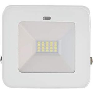 Müller-Licht Pete 20 W sensor LED-buitenspot met bewegings- en schemeringssensor, daglichtwit (6500 K), IP65 beschermd, 1500 lm, voor binnen en buiten, directe aansluiting, wit
