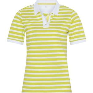 BRAX Style Cleo poloshirt voor dames, piqué, gestreept T-shirt, Cyber Lime, 38