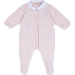 Chicco Katoenen romper met voet, pyjama voor jongens en meisjes, Lichtroze, 6 Maanden