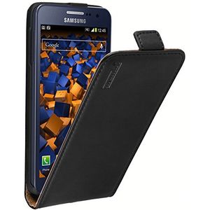 mumbi Echt lederen flipcase compatibel met Samsung Galaxy A3 2015 hoes lederen hoes case portemonnee, zwart