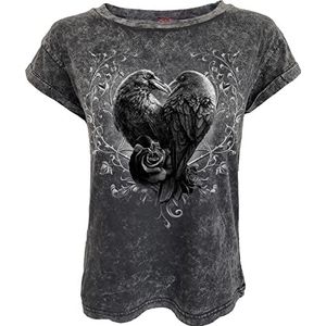 Spiral Raven Heart T-shirt grijs XXL 100% katoen Gothic, Rock wear