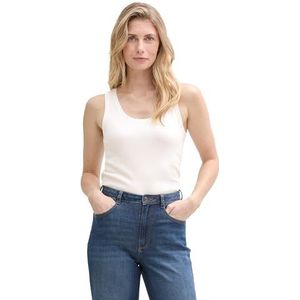 TOM TAILOR Basic top voor dames van biologisch katoen, 10315 - Whisper White, L