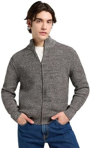 Lee - Cardigan Zip - Smoke Grey - 100% Katoen - Relaxed Pasvorm