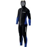 Cressi Heren Medas 5mm Tweedelige Neopreen Wetsuit Jacket Longjohn - Zwart/Blauw, Klein