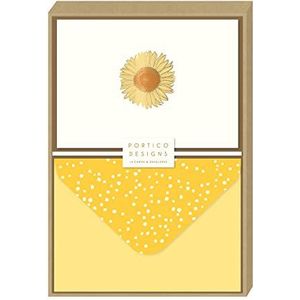 Portico Designs Zonnebloem - Boxed Notecards, Geel, 15x10.5cm