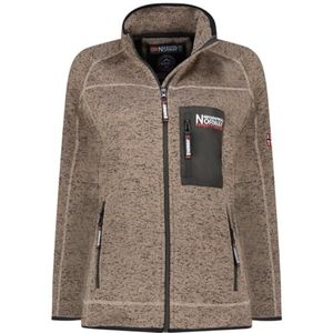 Geographical Norway Title Lady Warme fleece voor dames, warme ritssluiting - jas voor herfst, winter, lente, warm, lange mouwen, trui, bont, zacht, comfortabel outdoor (beige, S), Beige, S