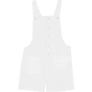 Gocco Tuinbroek met knopen aan de voorkant voor meisjes, Optisch wit, 12 Jaren