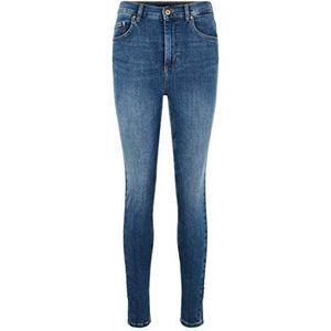 PIECES Skinny jeans voor dames, blauw (Medium Blue Denim Medium Blue Denim)., S