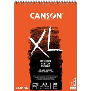 Canson XL schetspapier 120 vellen A3 29,7 x 42 cm 90 g ivoorkleurig