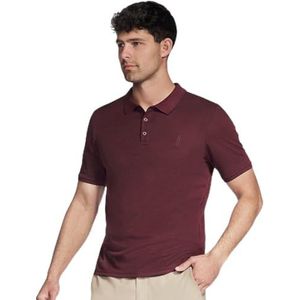 Skechers Heren Off Duty Polo Rood, houtskool, XL
