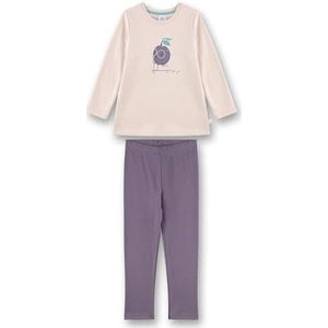 Meisjespyjama, roze, hoogwaardige en comfortabele katoenen pyjama voor meisjes, lange mouwen, pruimenmotief, pyjamaset voor meisjes, roze, 92
