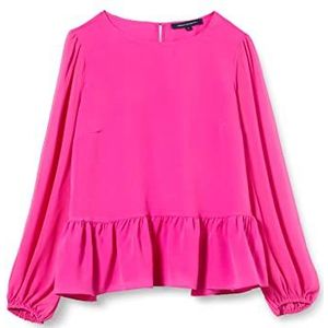 French Connection Crêpe licht Georgett Peplum Top Blouse, Wild Rosa, S, Wilde Rosa, S