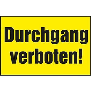Informatiebord ""Doorgang verboten"" | 300x200 mm | geel/zwart | 1 stuk
