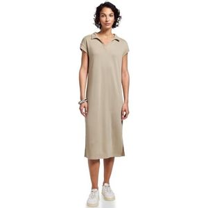 Blousejurk - Gebreide Kwaliteit - Hemdkraag - Korte Mouwen - Zijdelingse Splitten