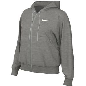 Nike DQ5758-063 W NSW PHNX FLC FZ OS Hoodie shirt met lange mouwen dames Dk Grey Heather/Sail maat 2XL-S