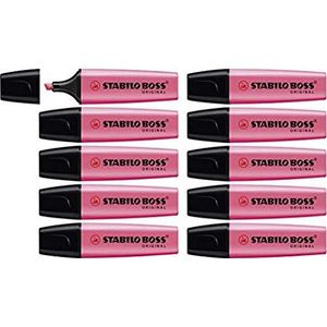 Tekstmarkeerstift - STABILO BOSS ORIGINAL - 10 stuks - roze