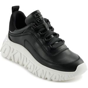 DKNY Lacombe-LACE UP SN Sneakers voor dames, zwart, 40,5 EU, zwart, 40.5 EU