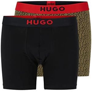 HUGO Boxerbrr Brother Pack Boxershorts voor heren, van stretchkatoen, verpakt per 2 stuks, Open Green349, S