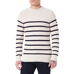 Armor Lux Heren sweatshirt, gestreept, licht/marineblauw, 3XL