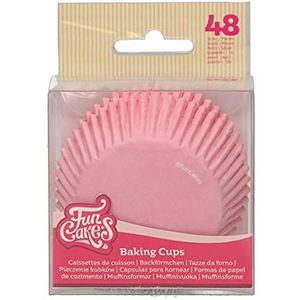 FunCakes Baking Cups Lichtroze: Perfect voor alle cupcakes, Cupcakes en meer, Taart decoratie, pk/48
