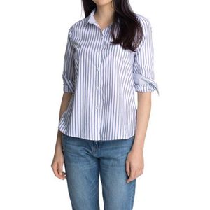 ESPRIT Dames regular fit blouse in Vichy-ruit-look of strepen-look 034EE1F029, blauw (Blue Colourway)., 40
