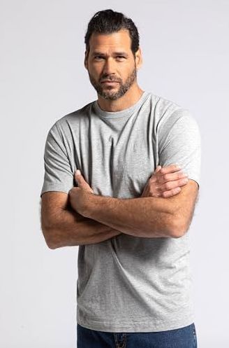 JP 1880 - Heren T-shirt - Grijs Melange - Voordeelverpakking - Oeko-Tex Standard 100