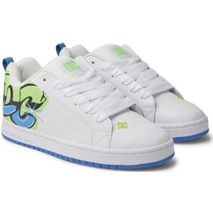 DC Shoes Court Graffik heren Sneaker, White Lime Turquoise, 45 EU