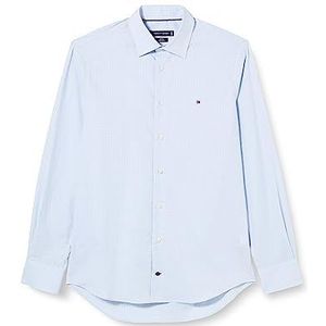 Tommy Hilfiger Heren CL Stretch Mini Gingham RF Shirt Jurk, Lichtblauw/Wit, 16, Lichtblauw/Wit, 40 NL