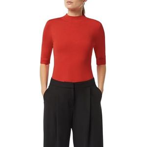 COMMA - Trui - Bloedrood - Knitwear - Opstaande Kraag