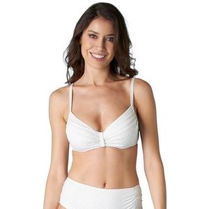Lovable Damesbikini met beugel en drapering van jacquard, Wit en Goud, 34 / C