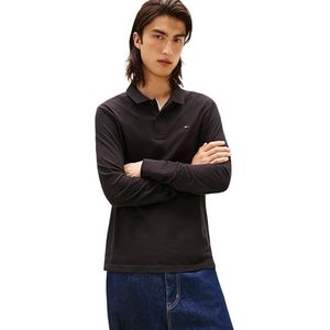 TOMMY JEANS Heren TJM Slim Placket Polo LS EXT DM0DM20232, Zwart, XS, Zwart (zwart), XS