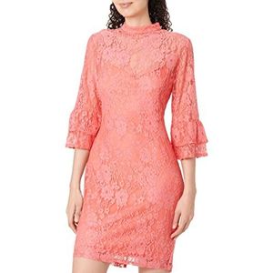 Paper Dolls Dames Soft Lace High Neck Fluit Double Cuff Dress Jurk