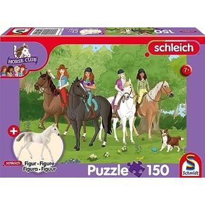 Schmidt Spiele 56464 Horse Club, uitrit in het groen, 150 stukjes, met add-on (een origineel figuur Holstein veuhlen) kinderpuzzel