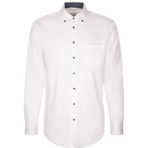 Seidensticker - Zakelijk Overhemd - Wit - Regular Fit - Strijkvrij - Lange Mouwen - 100% Katoen