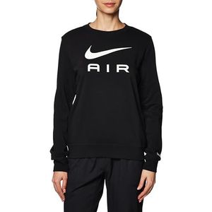 Nike DV8054-010 W NSW AIR FLC Crew T-Shirt Dames Zwart/Wit Maat S, zwart/wit, S