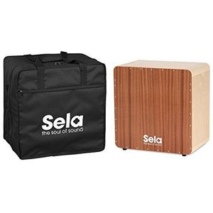 Sela SE 121 Bass Cajon Set met tas, 15 mm berkenlichaam, 2 speeloppervlakken, Sela Snare System, Made in Germany