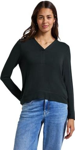 Street One - Dames Shirt - Groen - V-hals